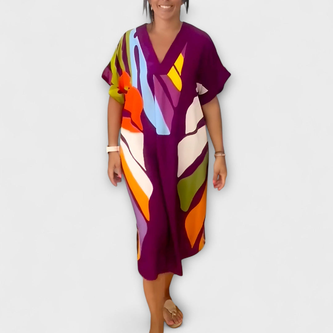 Roos - Ležerne obleke s pisanimi potiski listov