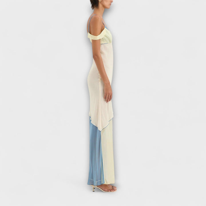 Alora - Midi obleka Thames z detajli vložkov