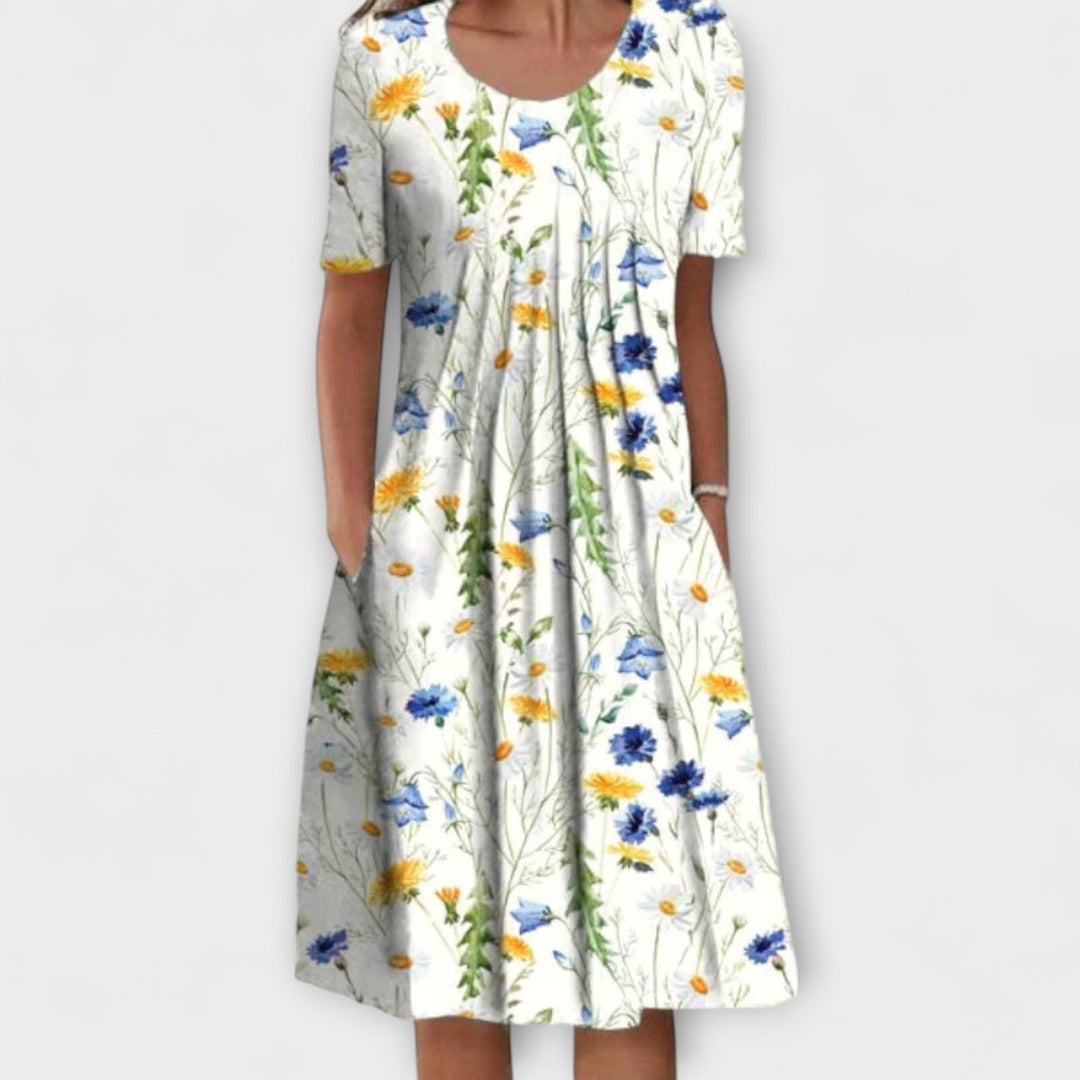 Emelie – Stilne plise obleke z nadzorom trebuha