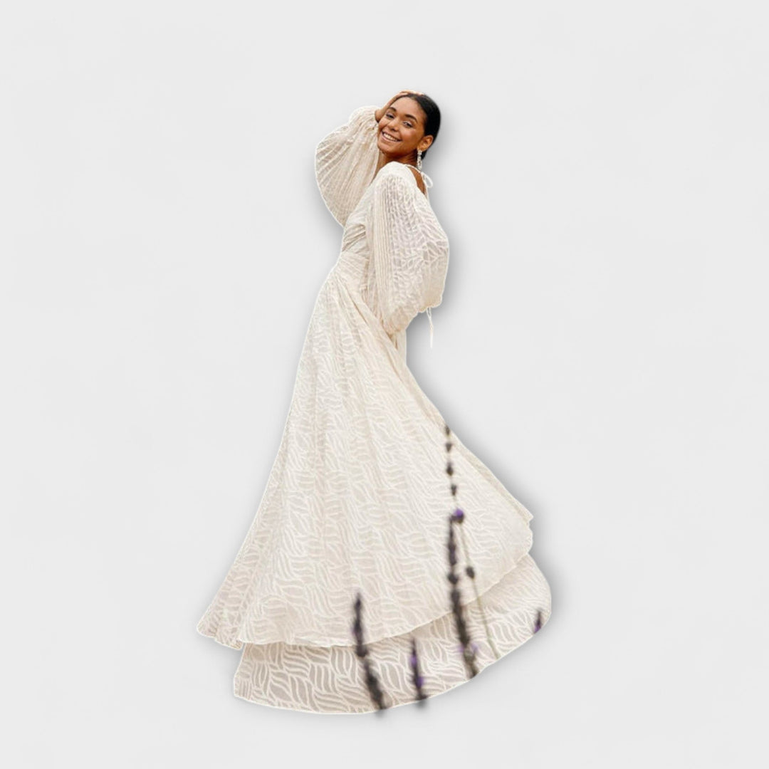 Elsa - Kremne Maxi Obleke od Allegory