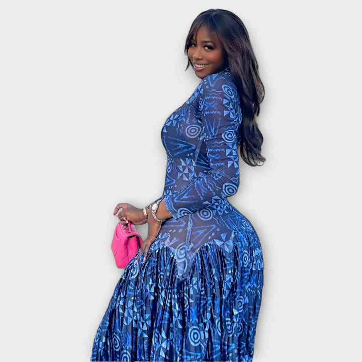 Mia - Maxi obleka z dizajnom mrežice Lily