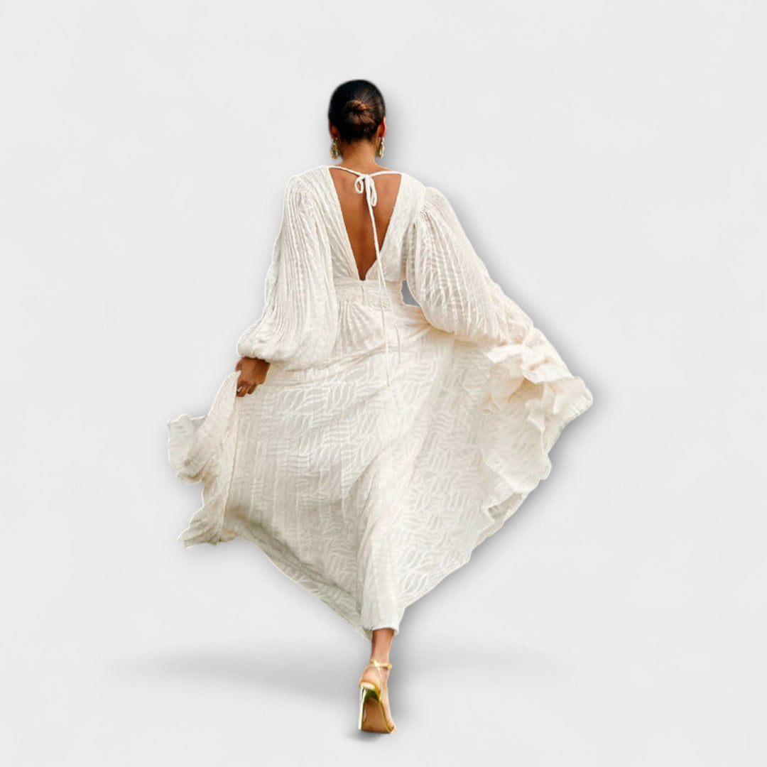 Elsa - Kremne Maxi Obleke od Allegory