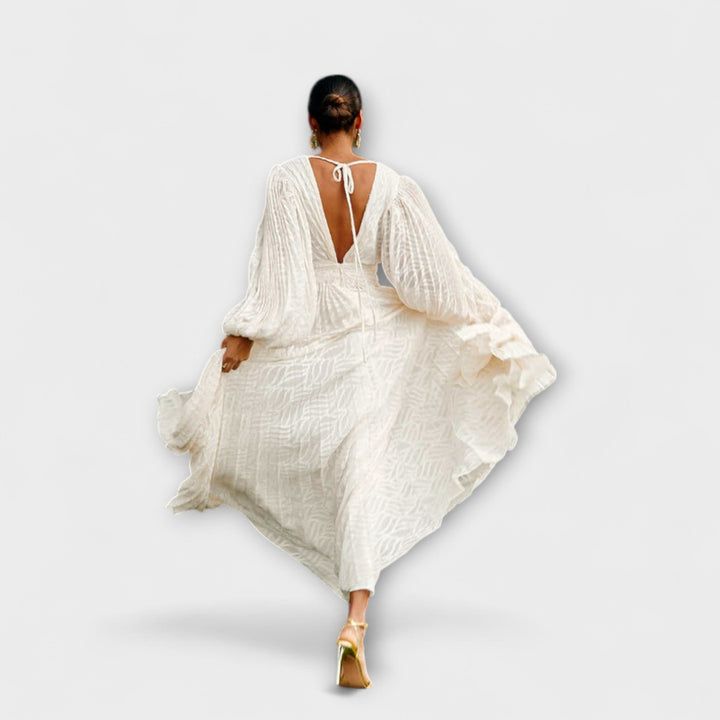 Elsa - Kremne Maxi Obleke od Allegory