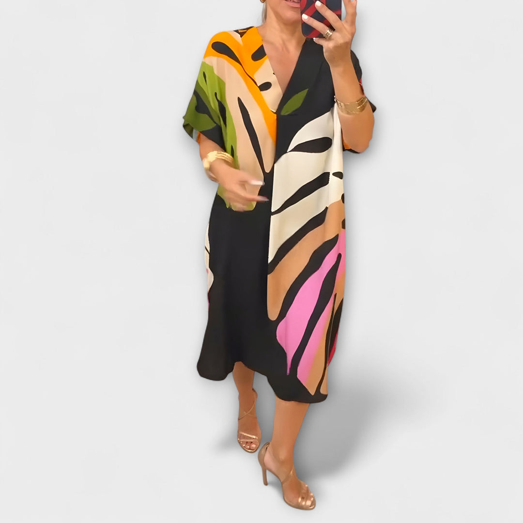 Roos - Ležerne obleke s pisanimi potiski listov