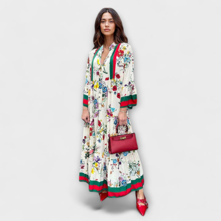 Oriana - Maxi obleka s cvetličnim potiskom