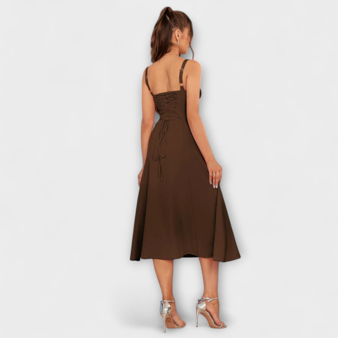 Upanje - Roza top obleka z detajlom razporka