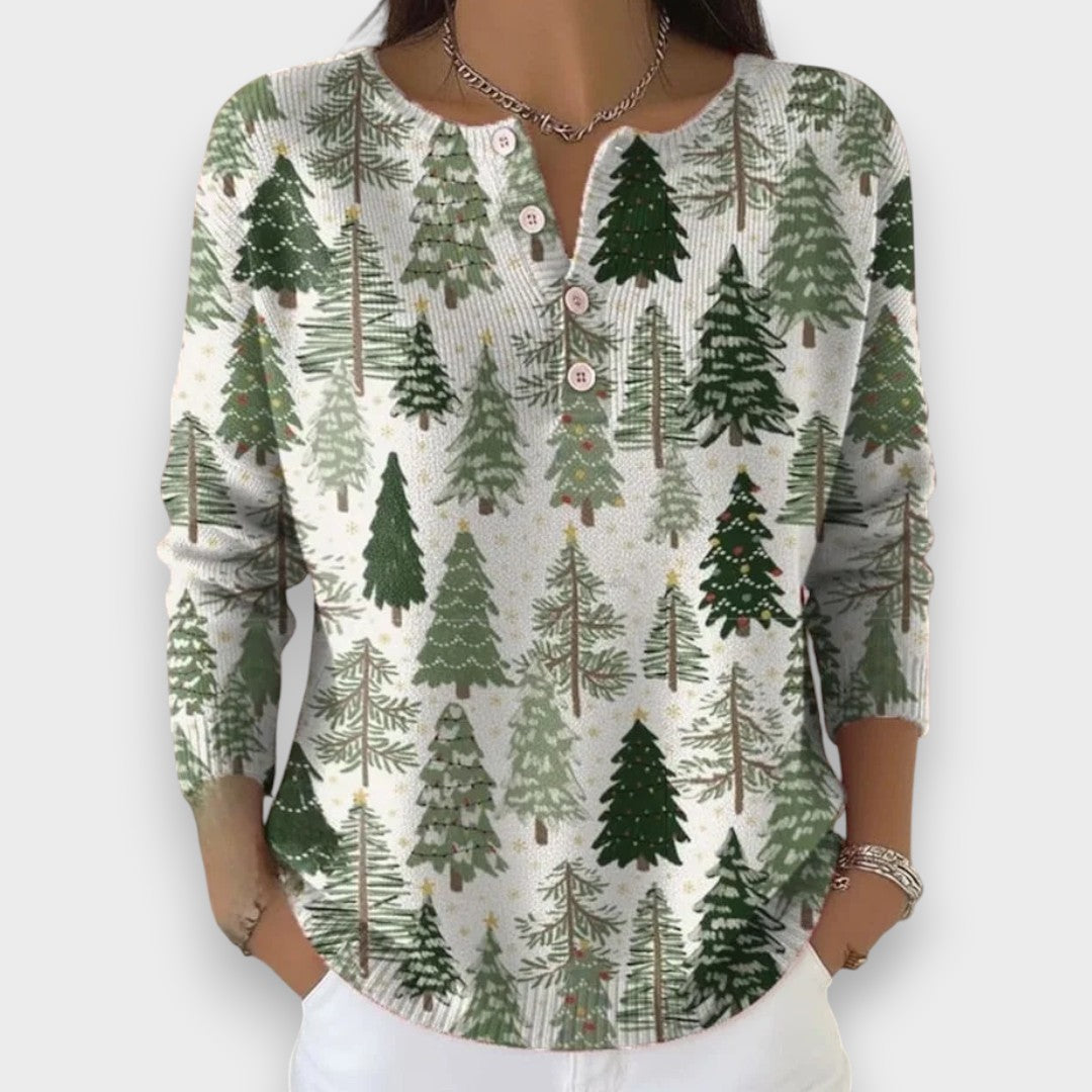 Simona - Božični Pulover z Gumbi