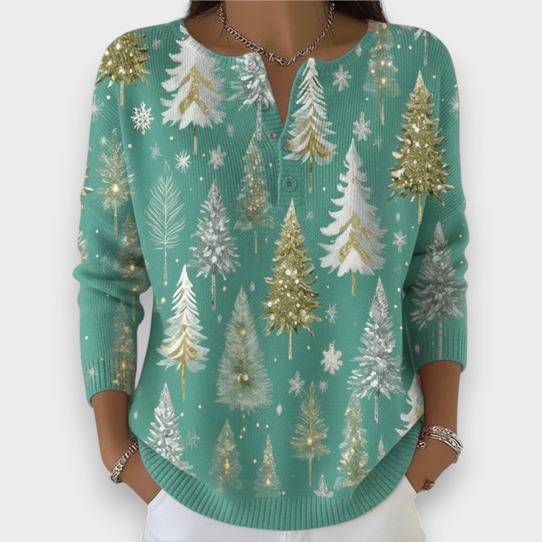 Simona - Božični Pulover z Gumbi