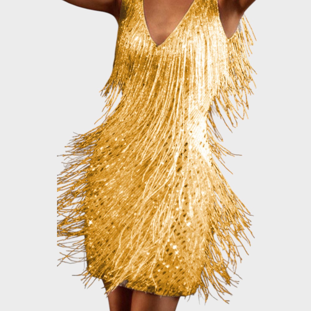 Tasa - Sijoča mini obleka z franjami