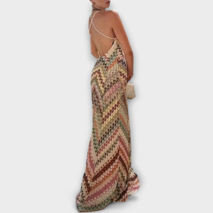 Remi - Maxi obleka z barvitim herringbone vzorom od Missoni